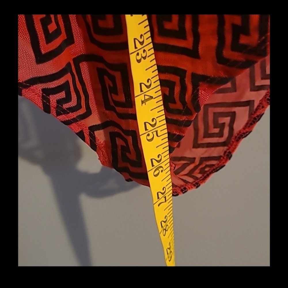 Red Geometric Pattern Bodysuit - Picture 5 of 5